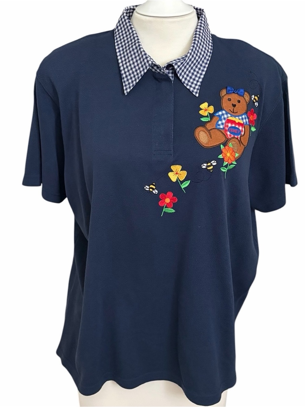 Vintage Y2K Karen Scott XL Embroidered Bear Bees